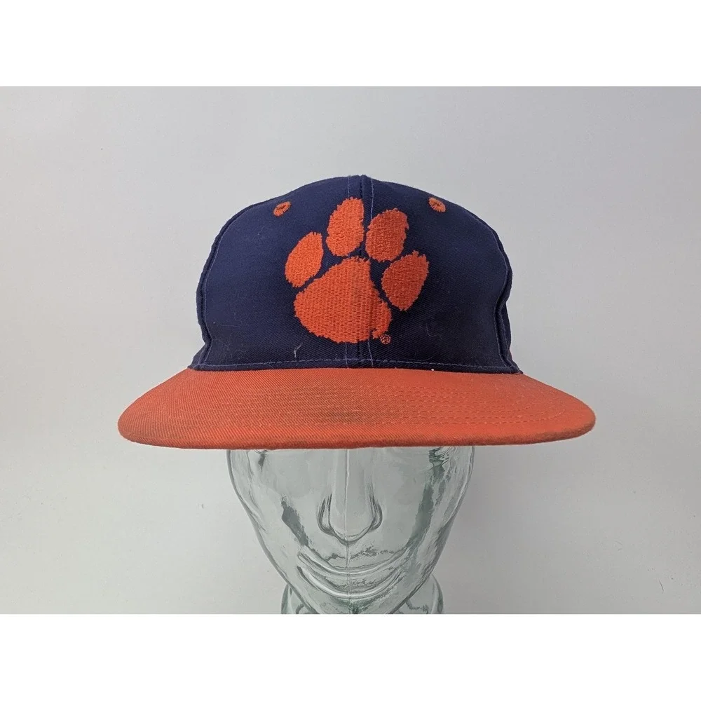 VINTAGE Clemson Tigers Hat Cap Fitted Mens 7 1/8 Blue NCAA Baseball The Game